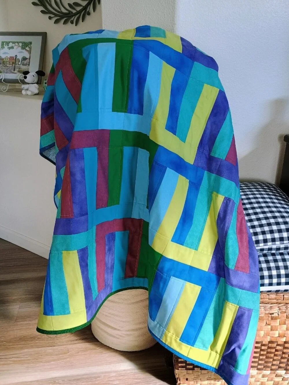 💙💚💜BN MODERN DESIGN QUILT IN SOLID COLORFUL FABRICS